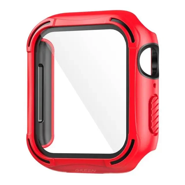 Green Lion Guard Pro Case with Glass for Apple Watch 44mm – Red
