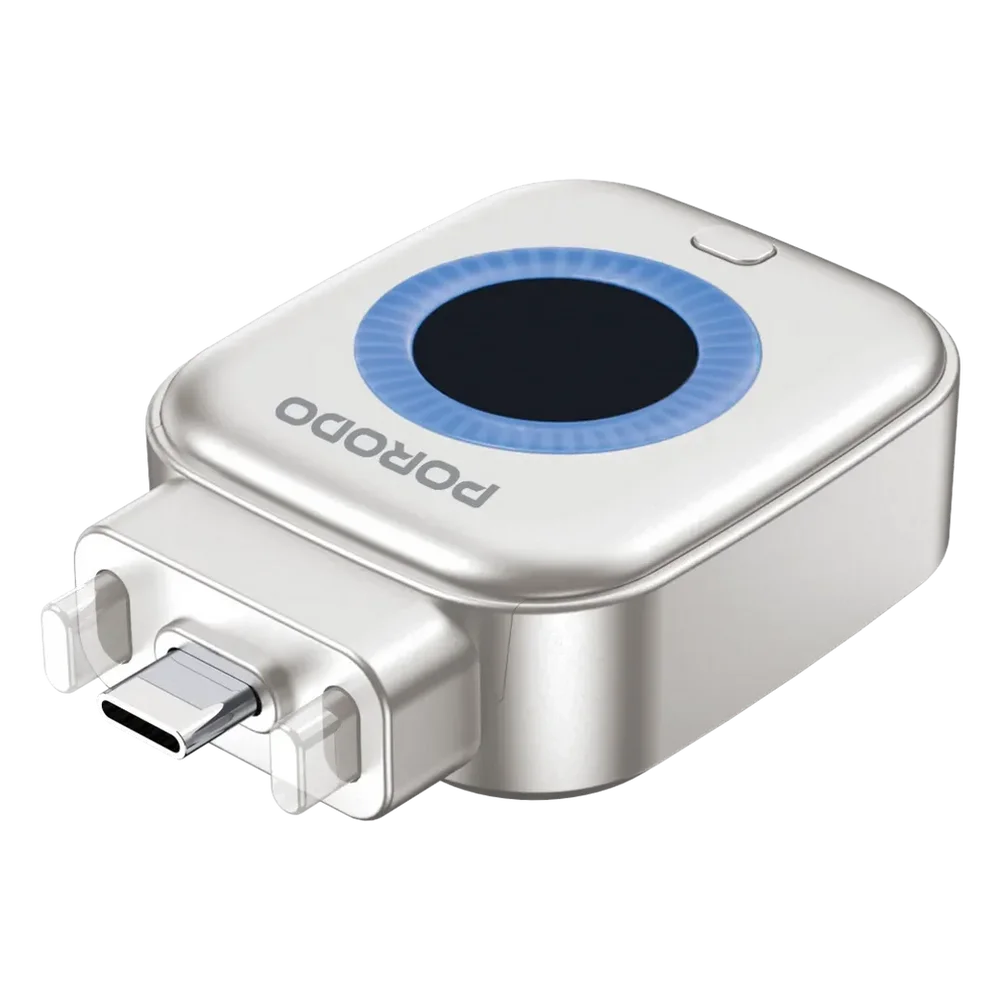 Porodo Auto-Release Smart Auto-Cutoff Charging Adapter – Silver