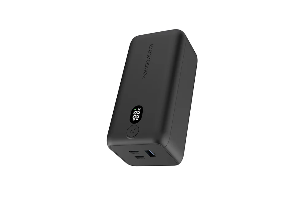 Powerology Onyx 20000mAh Dual USB-C Power Bank Rapid Three-Device Charging