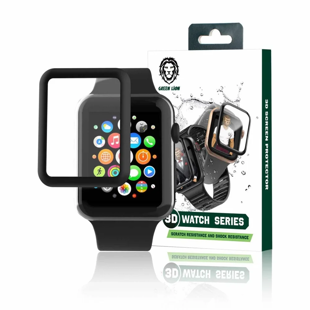 Green 3D HD Glass Screen Protector for Apple Watch 45mm