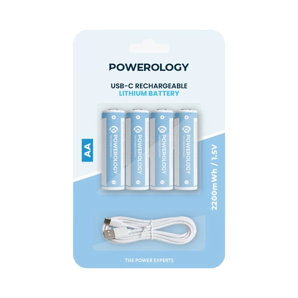 Powerology Type-C Rechargeable Lithium-ion AA Battery