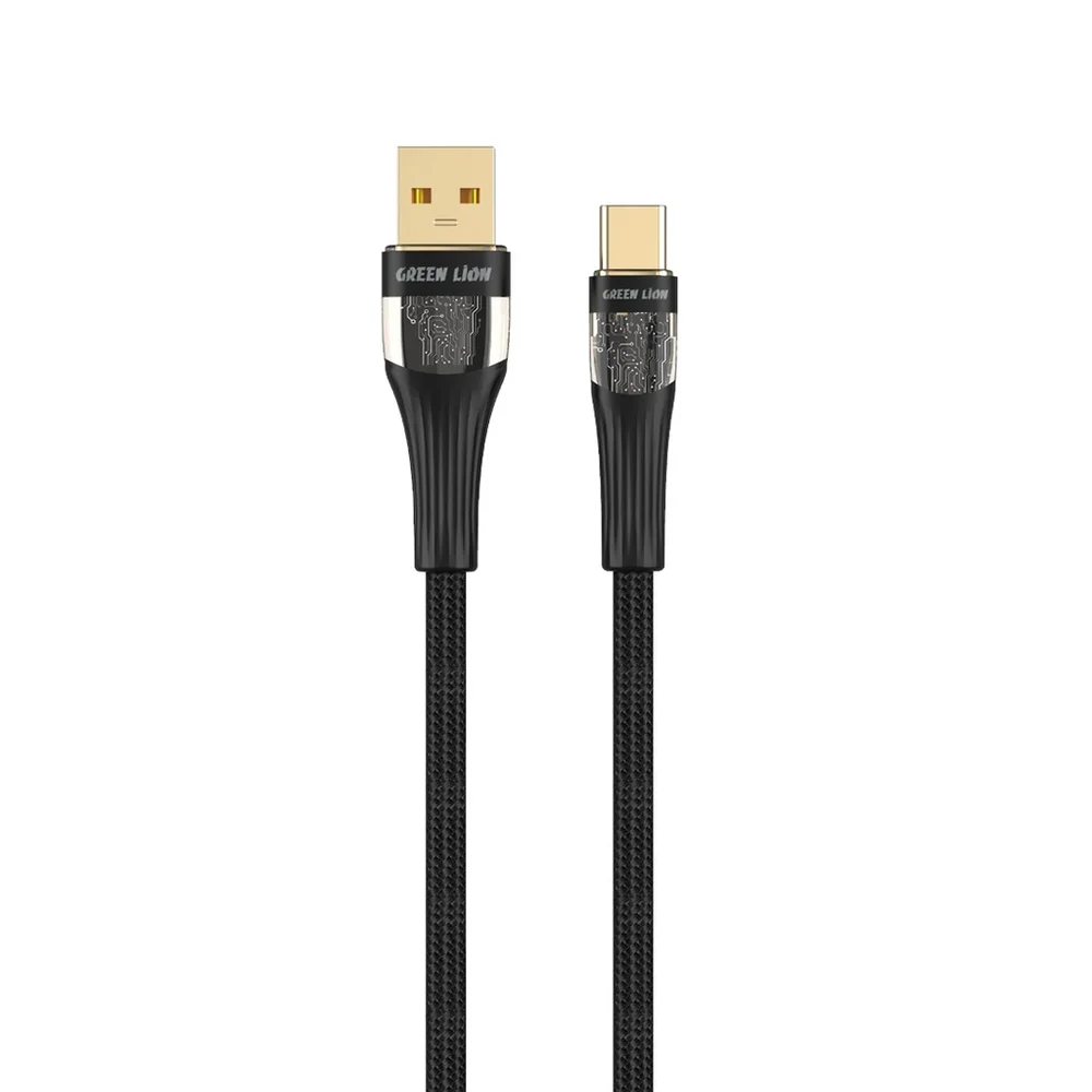 Green Lion Transparent USB-A to USB-C Cable (60W, 1M)