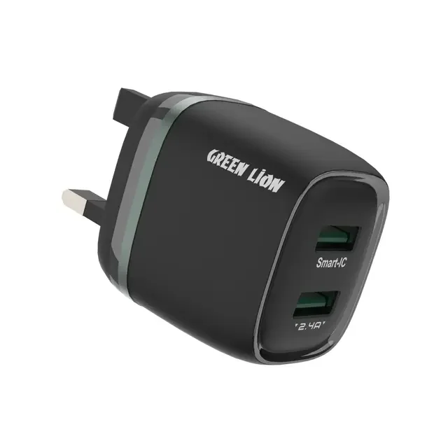 Green Lion Dual USB 12W Wall Charger (UK)