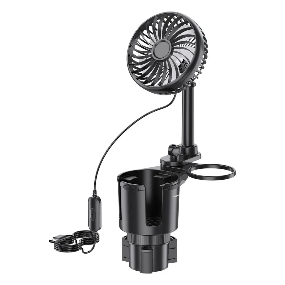 Green Lion Drive Fan Duo 2-in-1 Cup Holder with Car Fan
