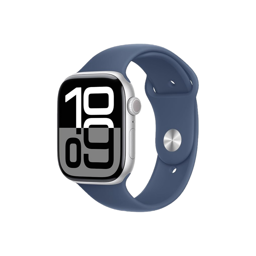 Apple Watch Series 10 GPS 42mm – Silver Aluminium Case with Denim Sport Band