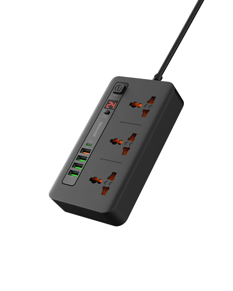 Porodo Multi-Port Power HUB 4 USB-A/USB-C Ultimate Home & Office Kit 2M