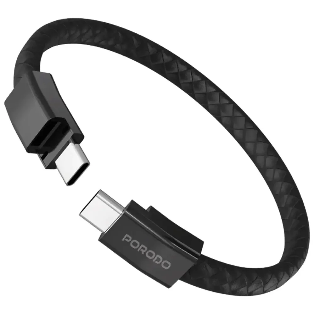 Porodo USB-C to USB-C Wristband Cable with Magnetic Steel Clasp