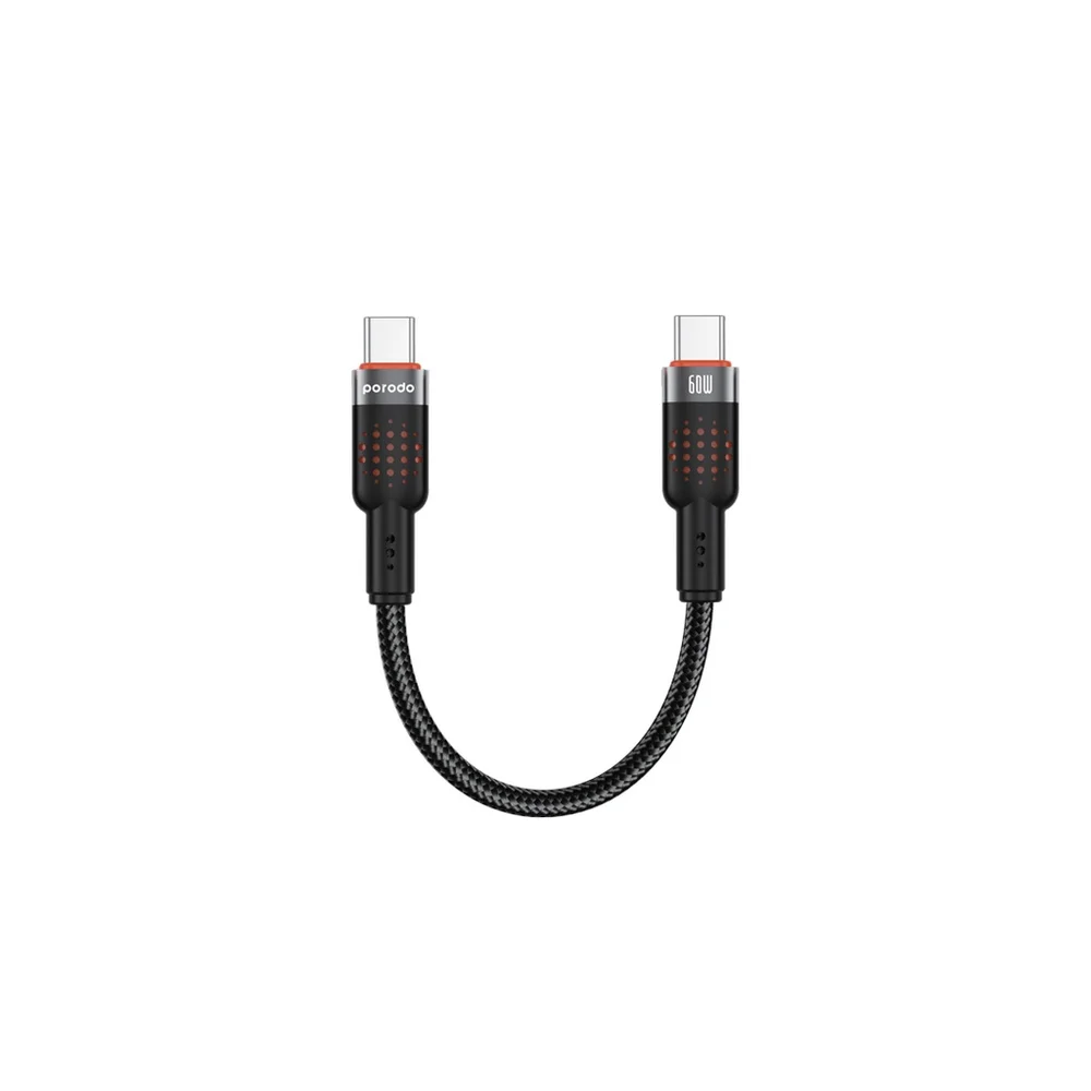 Porodo Braided Cable USB-C to USB-C - 25 cm