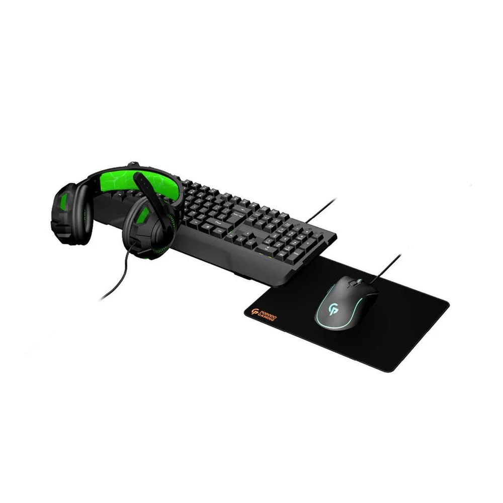 Porodo Gaming Set 4-in-1(Keyboard, Mousepad, Mouse, Headphone)