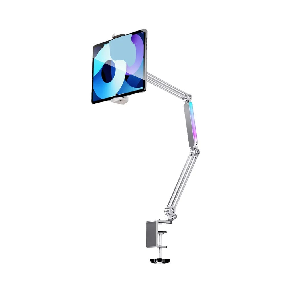 Porodo Multi-Joint Aluminum Desk Mount with RGB Light