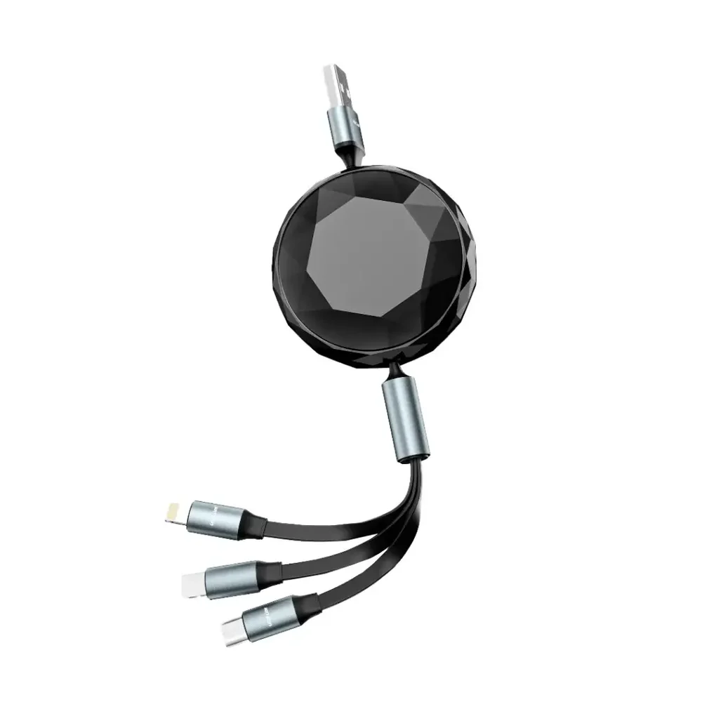 Green Lion 5-in-1 Diamond Retractable Fast Charging Cable
