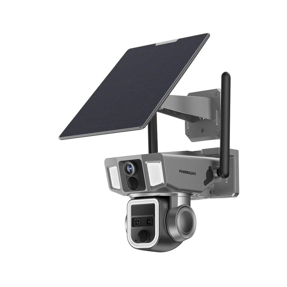 Powerology 4G/WiFi 360° Dual Lens Outdoor Camera – Black