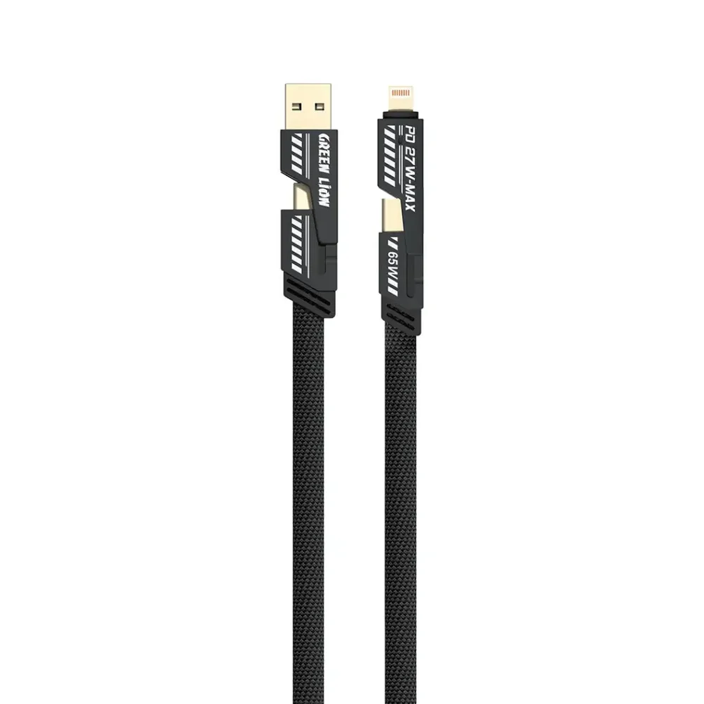 Green Lion 2-in-2 Braided Fast Charging Cable (65W)