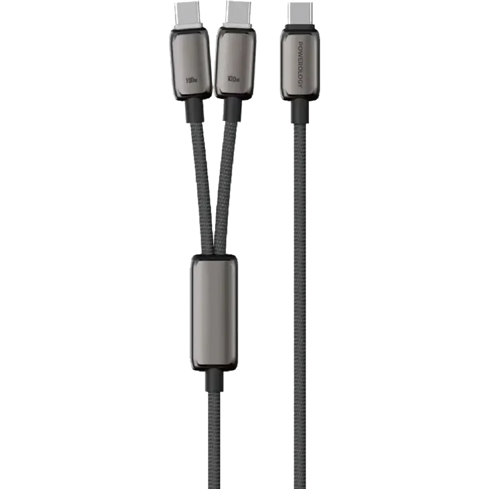 Powerology Zinco Series 2-in-1 Dual USB-C Cable