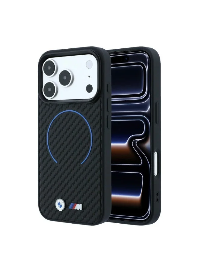 BMW MagSafe PU Carbon Hard Case for iPhone 18 Pro Max – Black