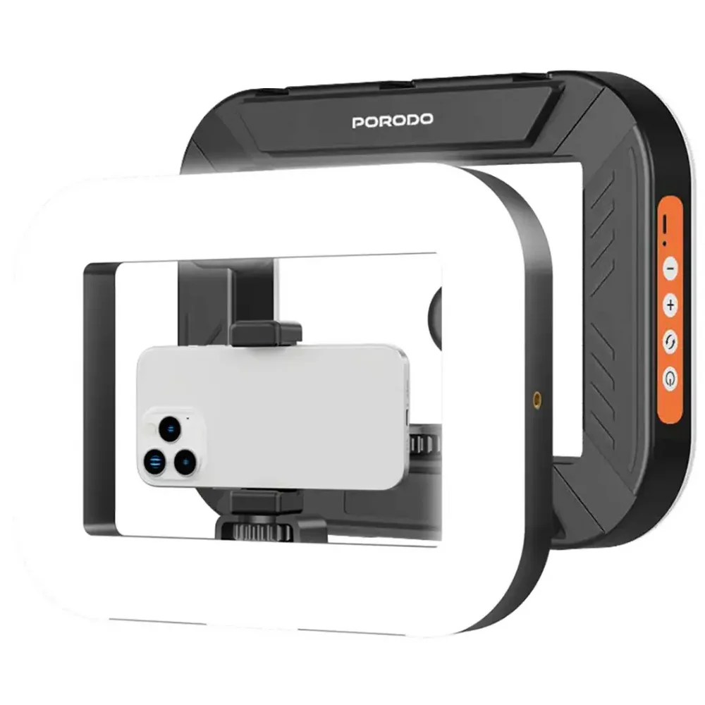 Porodo Lifestyle Handheld Ring Grip Camera & Phone Vlogging Light