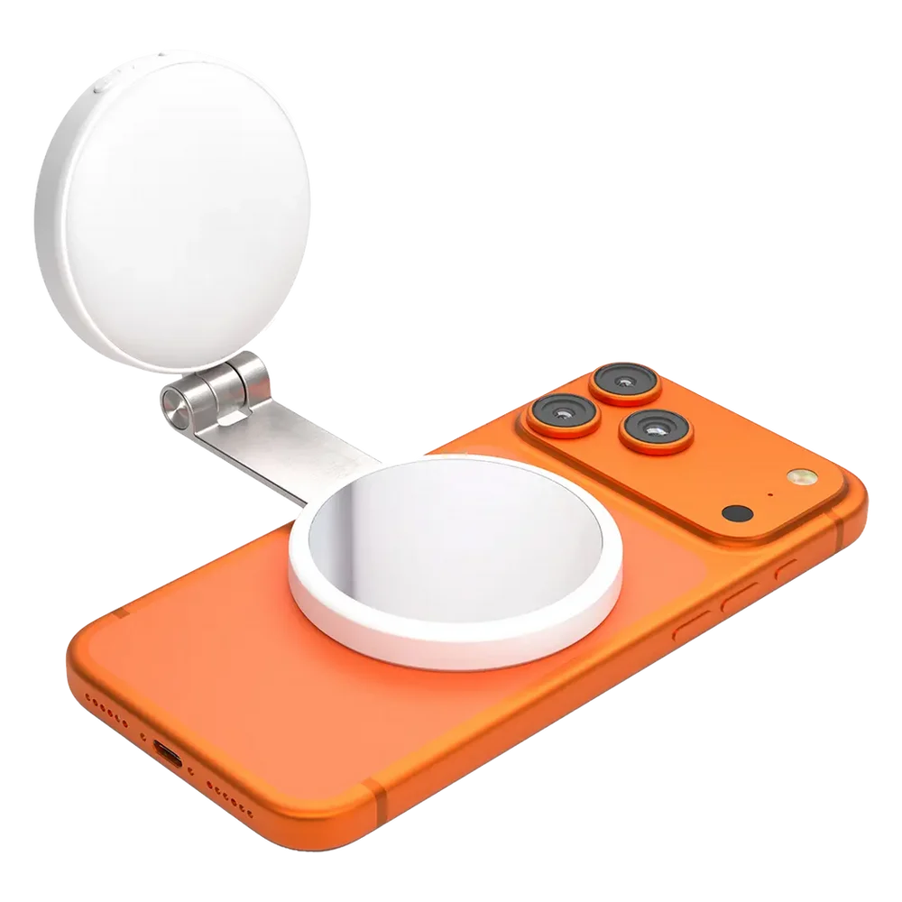 Porodo Nura Magnetic Fill Light Mirror with 360° Phone Stand