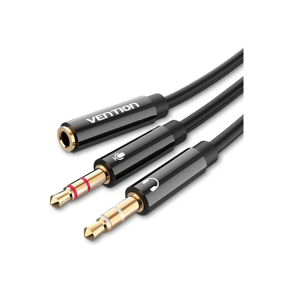 VENTION 2-in-1 Audio Splitter Cable – Mic & Headphone to Single Jack