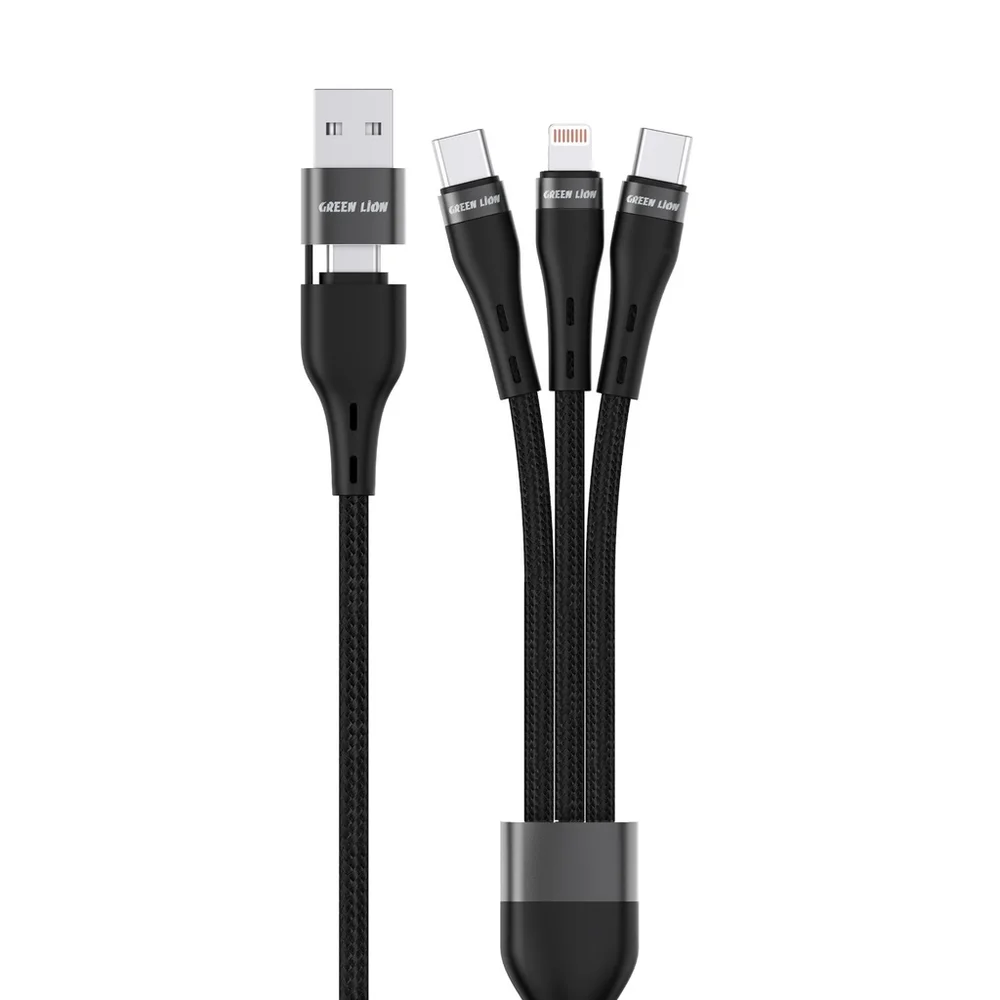 Green Lion 3 in 2 Braided Fast Charging Cable