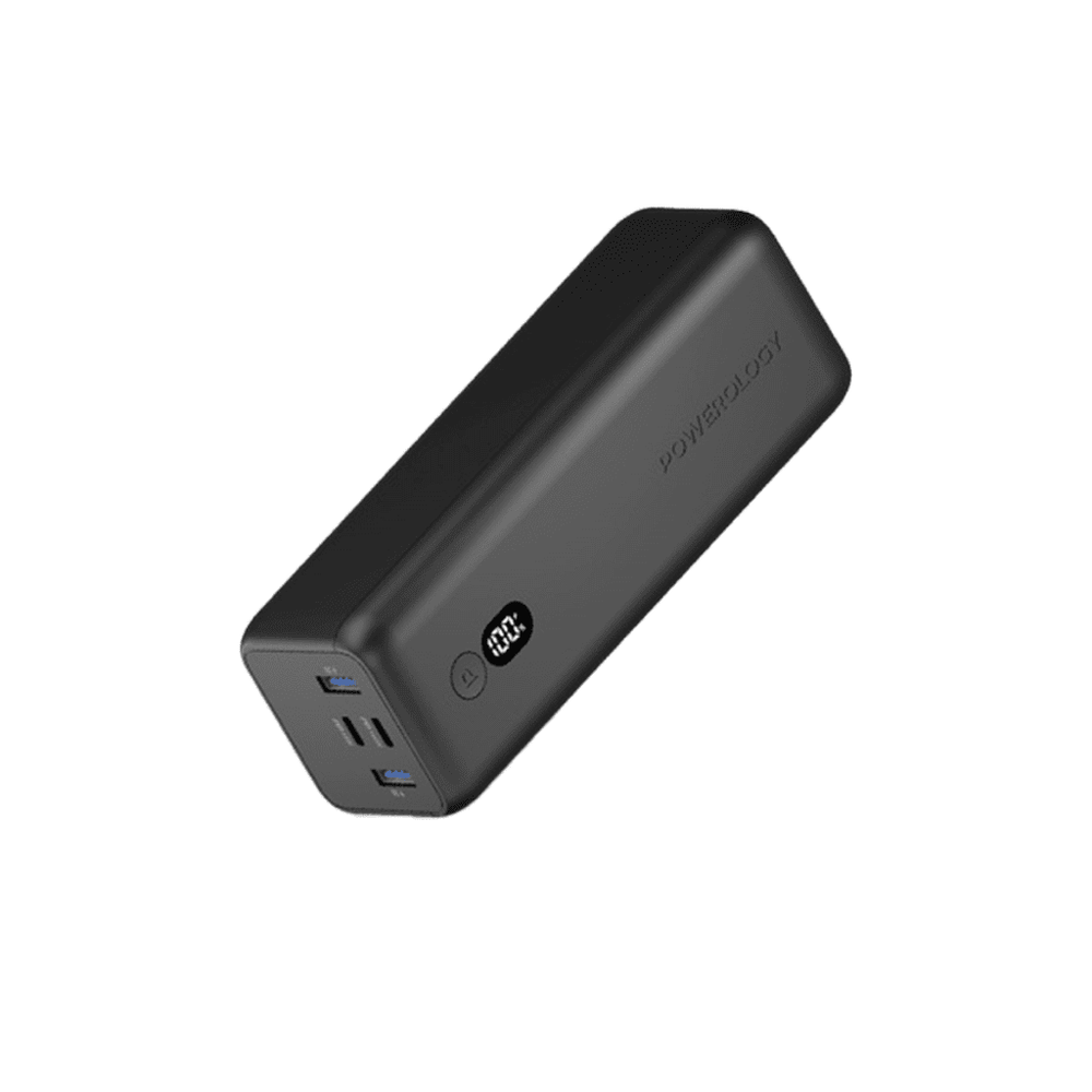 Powerology Onyx 30000mAh Dual USB-C Power Bank Rapid Three-Device Chargi