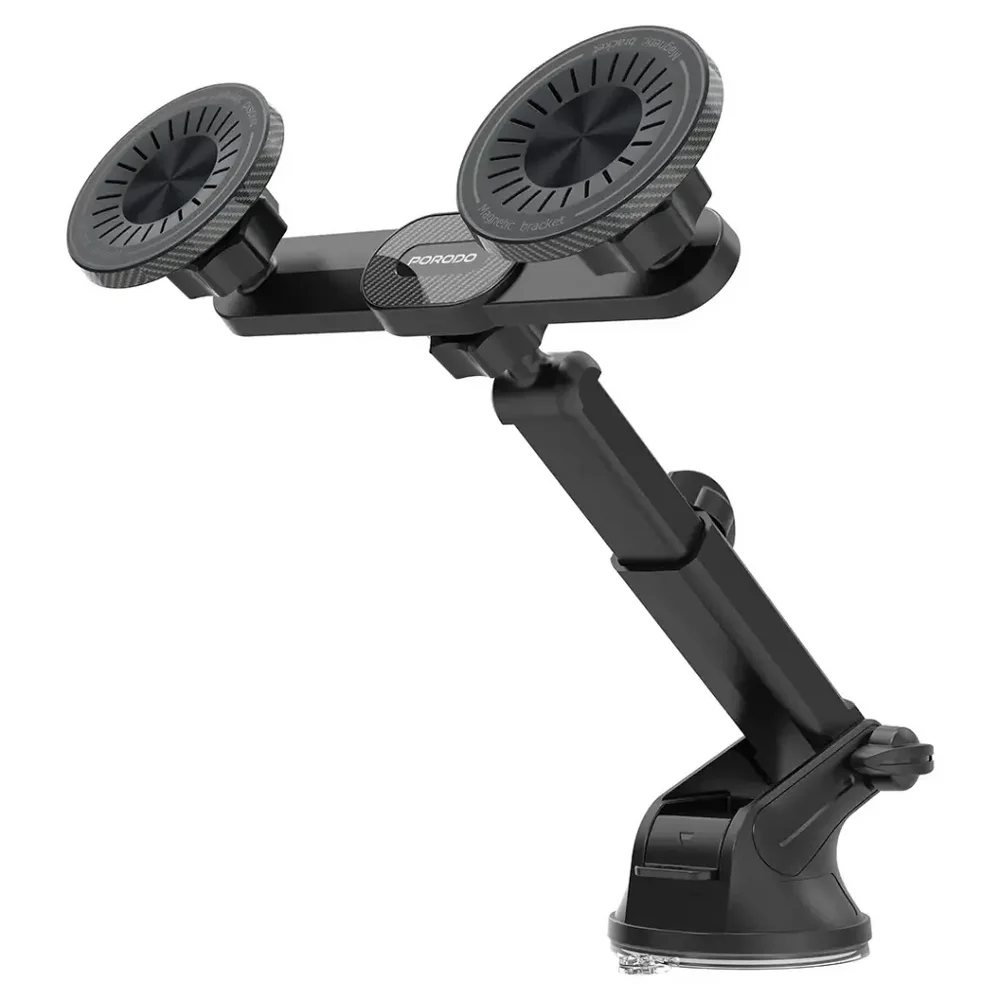 Porodo Dax-L Dual MagSafe Car Phone Mount with Adjustable Telescopic Arm