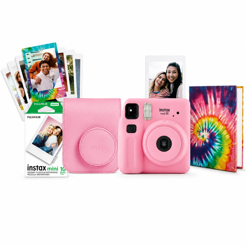 Fujifilm Instax Mini SE Instant Camera Value Bundle – Pink