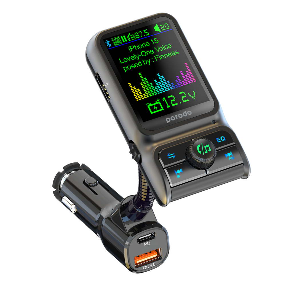 Porodo Dual Port Car Charger FM Transmitter