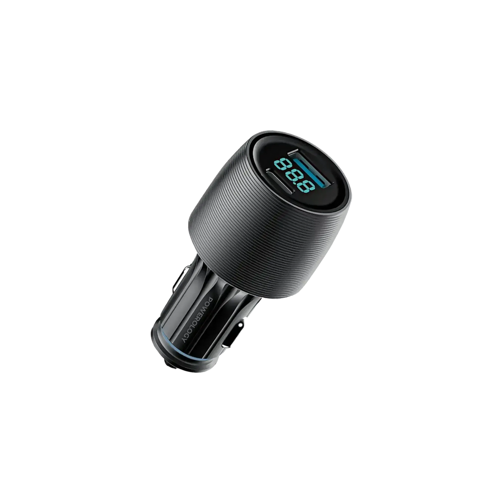 Powerology Velox 83W Dual-Port Car Charger with Type C to C Cable