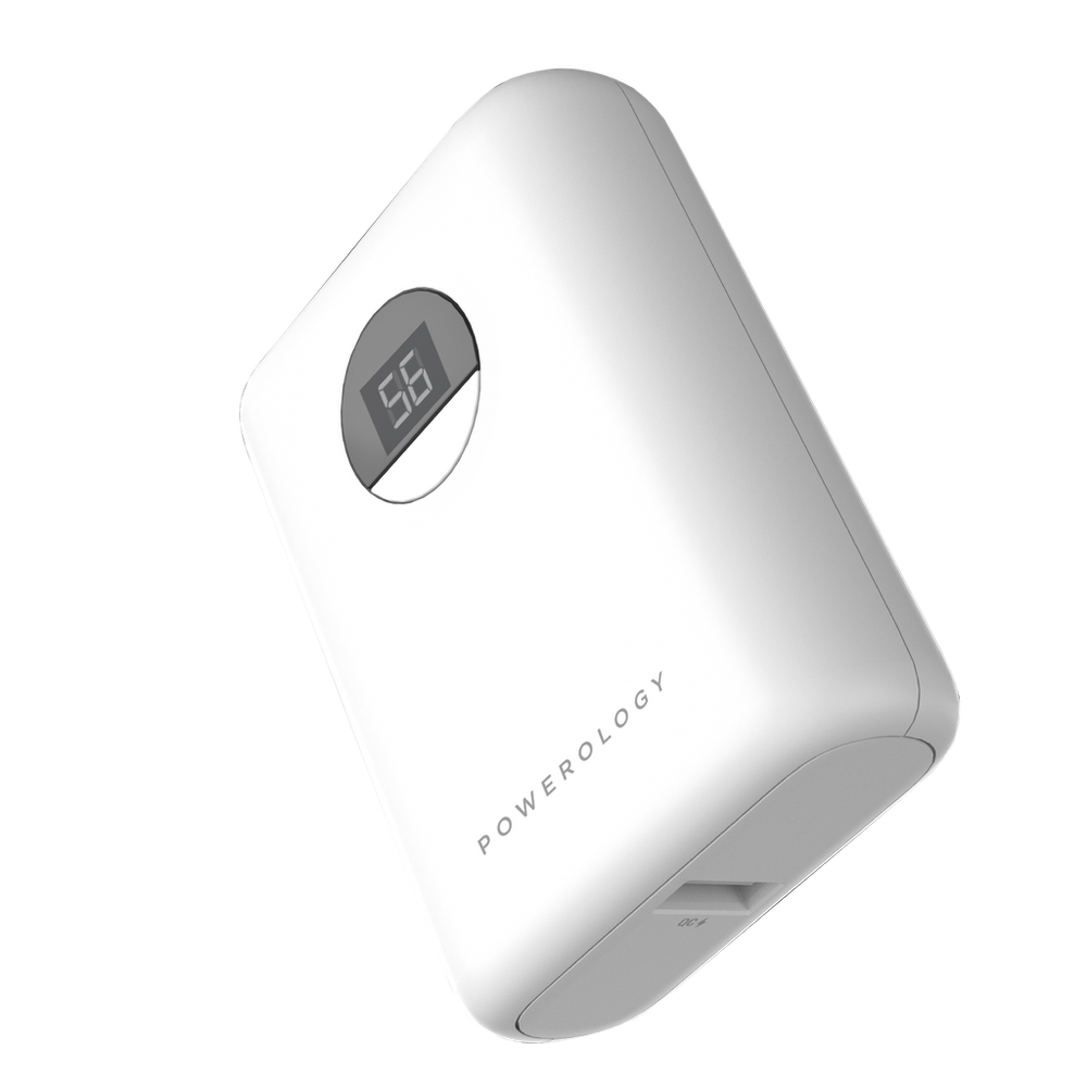 Powerology 10000mAh Ultra-Compact Power Bank 20W PD & QC3.0 USB-A and USB-C