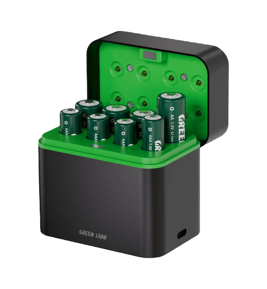 Green Lion Rechargeable 4×AA + 4×AAA Battery Dock (GRB-13)