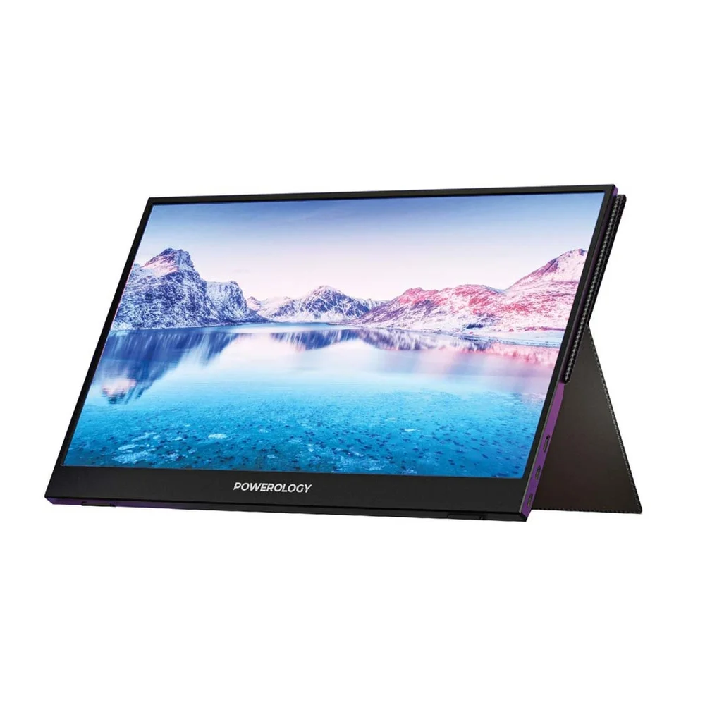 Powerology Ultra-Slim 15.6" Full HD IPS Monitor – 1080p | Dual Speaker