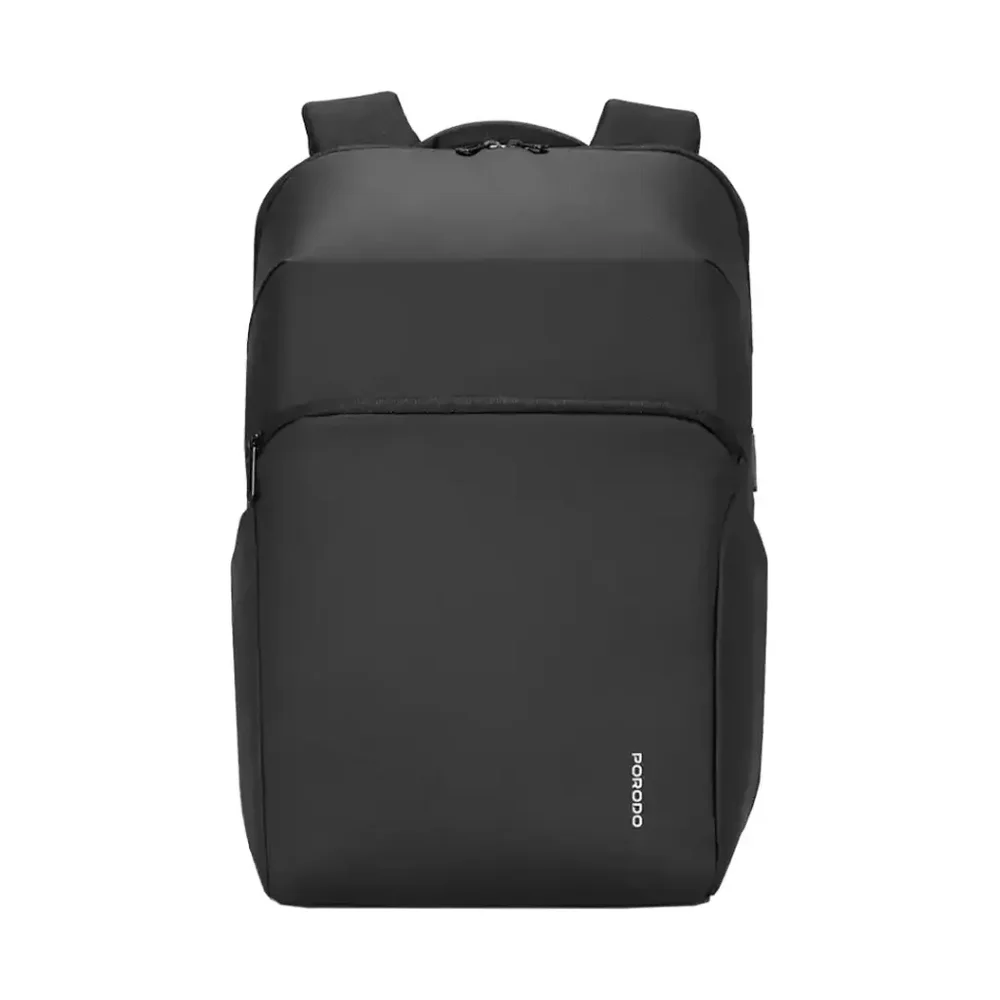 Porodo Lifestyle Water-Resistant PU Backpack with Type-C Charging