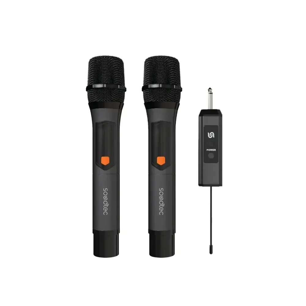 Porodo Soundtec Duo Mic Aluminum Rechargeable Wireless Microphone