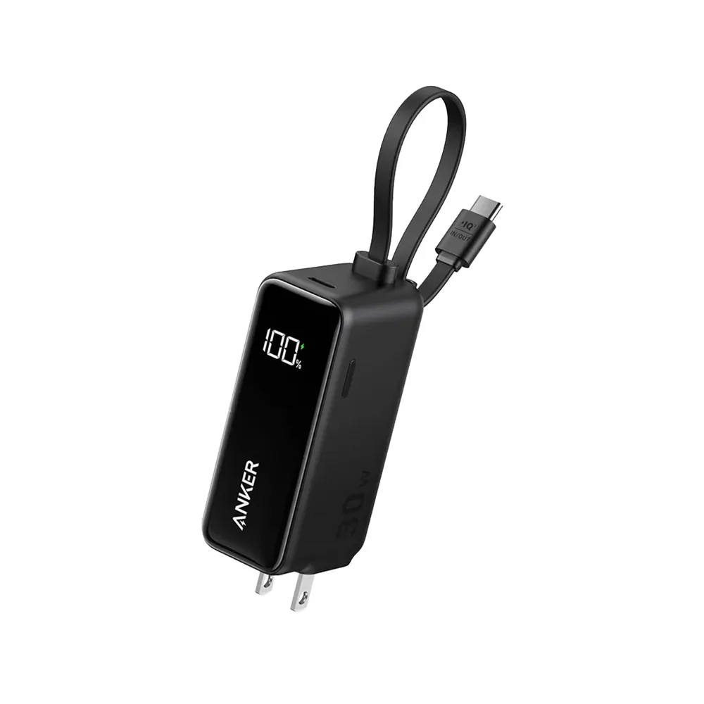 Anker Power Bank (30W, 5k, Fusion, Built-In USB-C Cable)